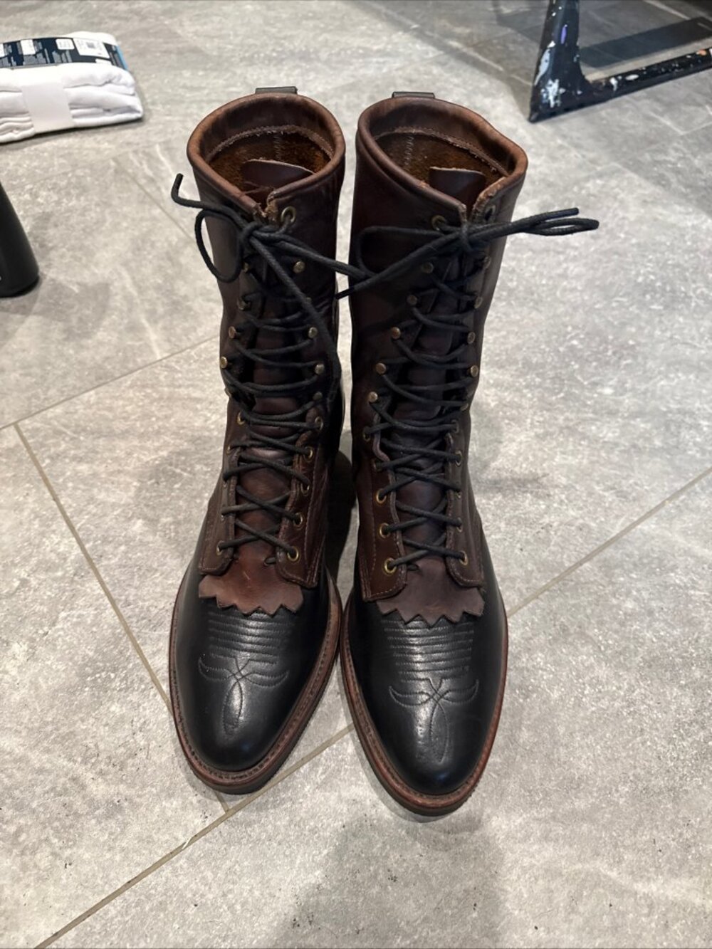 Men's 11D Chippewa 29405 Apache Packer Boots Leather Western Work Kiltie USA